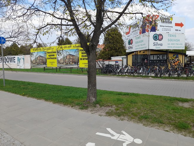 Sklep z rowerami przy ulicy Puławskiej